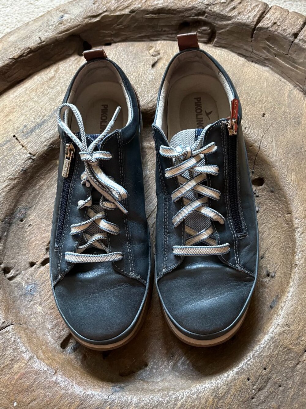Pikolinos Vigo lace up zip comfy walking sneakers in ocean size 41 / 10–10.5
